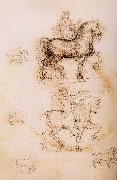 Leonardo Da Vinci Study fur the Sforza-Reiterstandbild oil painting